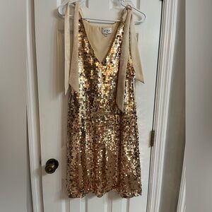Aura Champagne Sequin Backless Dress